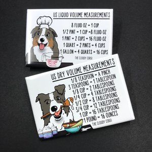 Border Collie Dog Kitchen Measuring Chart Magnets